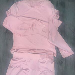 Pink Long Sleeve Top and Pants Set